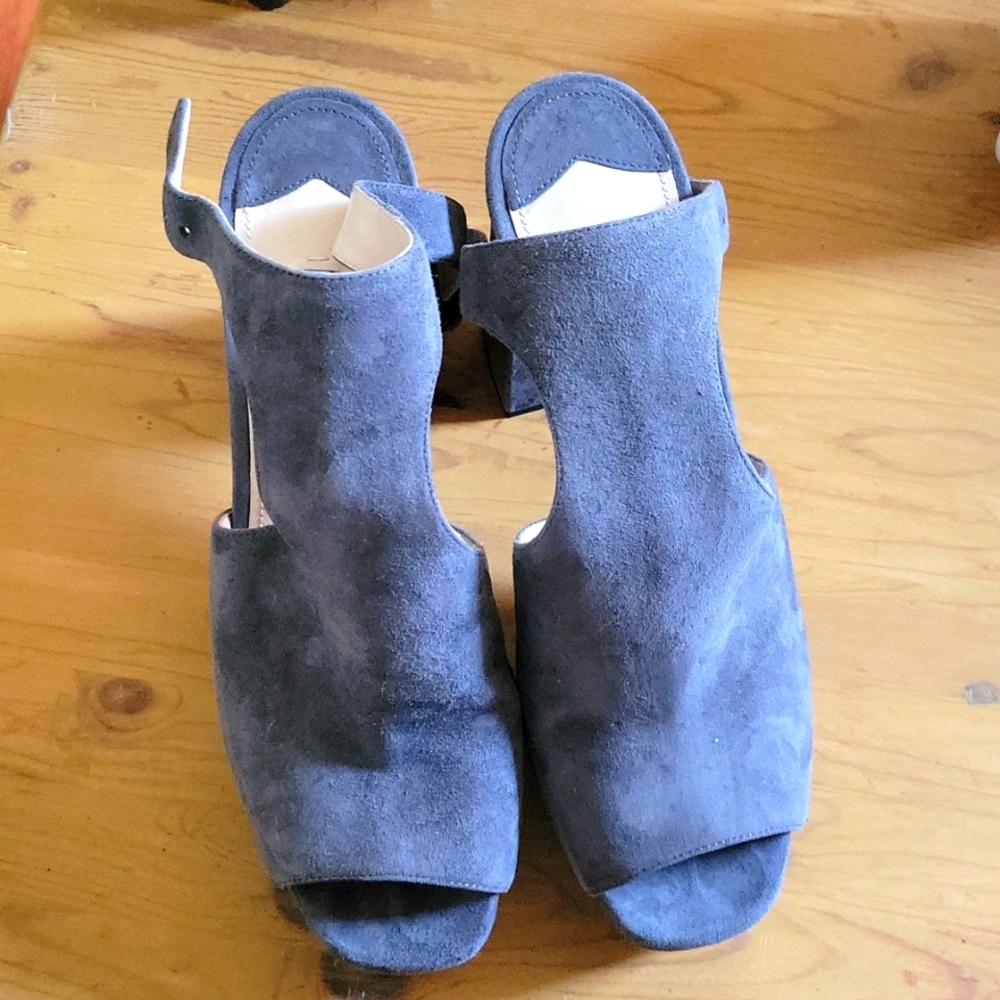 Prada Suede Ankle Strap Platforms